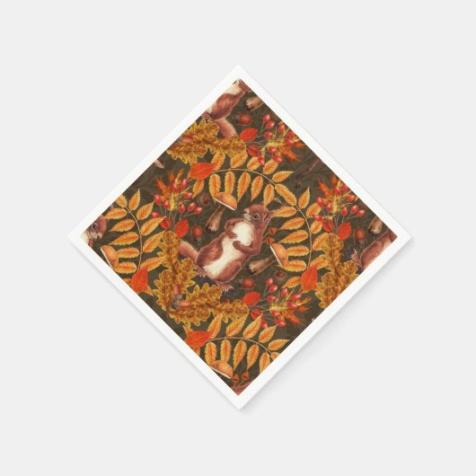 Herbstfalke in dunkelbraun serviette (Ecke)