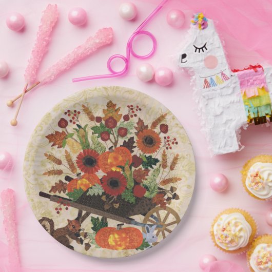 Herbstfalke Rustikale Niedliche Blüte Pappteller (Party)