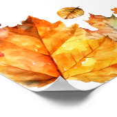 Herbstfall Ahorn Blätter Kinderdusche Begrüßungsze Poster (Ecke)
