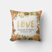 Herbstfall Ahorn Blätter Pumpkin Polterabend Kissen (Vorderseite)