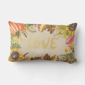 Herbstfall Ahorn Blätter Pumpkin Polterabend Lendenkissen (Rückseite)