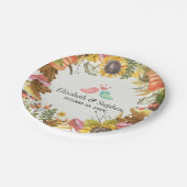 Herbstfall Ahorn Blätter Pumpkin Polterabend Pappteller (Schrägansicht)