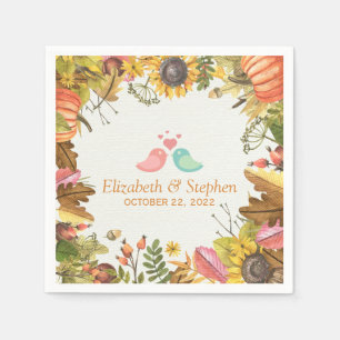 Herbstfall Ahorn Blätter Pumpkin Polterabend Serviette