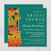 Herbstfall Ahornleaf Hochzeit Aquamarin Einladung (Vorne/Hinten)