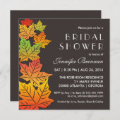 Herbstfall Ahornleaf Hochzeit Einladung grau (Vorne/Hinten)