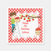 Herbstfall Apple Auswahl Brünetten Jungen Geburtst Serviette (Vorderseite)