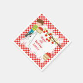 Herbstfall Apple Auswahl Brünetten Jungen Geburtst Serviette (Ecke)