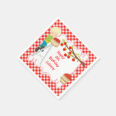 Herbstfall Apple Picking Blonde Boy Geburtstag Serviette (Ecke)