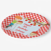 Herbstfall Apple Picking Red Hair Boy Geburtstag Pappteller (Schrägansicht)