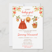 Herbstfall Appthes Kleidung Linie Girl Baby Dusche Einladung (Vorderseite)