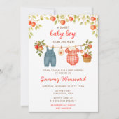 Herbstfall Appthes Line Boy Baby Dusche Einladung (Vorderseite)