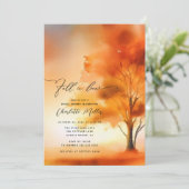 Herbstfall Bäume Brautdusche Einladung Liebe (Stehend Vorderseite)