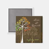 Herbstfall Bäume Woodland Hochzeit retten das Datu Magnet (Vorderseite/Rückseite)