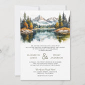 Herbstfall Bergwald QR-Code Hochzeit Einladung (Vorderseite)