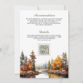 Herbstfall Bergwald QR-Code Hochzeit Einladung (Rückseite)