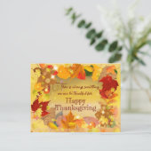 Herbstfall Blätter Wreath Happy Thanksgiving Feiertagspostkarte (Stehend Vorderseite)