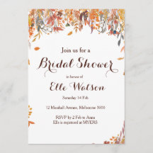 Herbstfall Blumenchic Brautdusche Einladung