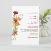 Herbstfall-Blumenhochzeit Einladung (Stehend Vorderseite)