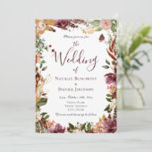 Herbstfall-Blumenhochzeit Einladung (Stehend Vorderseite)