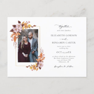 Herbstfall Blumenhochzeit Elegantes Foliage Foto I Postkarte