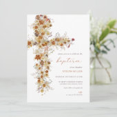 Herbstfall Blumenkreuz Einladung (Stehend Vorderseite)