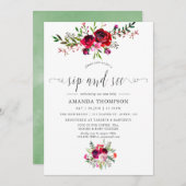 Herbstfall Blumensippe und Siehe Einladung (Vorne/Hinten)