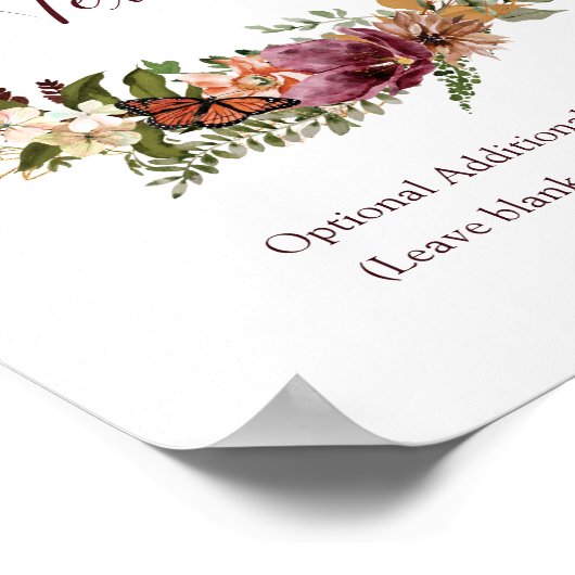 Herbstfall Blumenzellenzeichen Poster (Ecke)