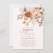 Herbstfall Boho Blume Brautparty Einladung (Vorderseite)