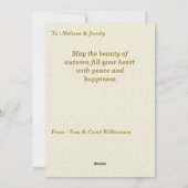 Herbstfall Botanische Lebensräume personalisieren Feiertagskarte (Rückseite)