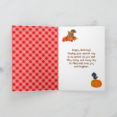 Herbstfall Boy Scarecrow Happy Birthday Karte (Innenseite)
