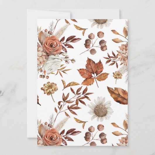 Herbstfall Brautparty Einladung (Rückseite)