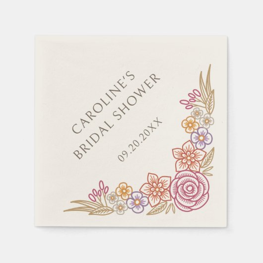 Herbstfall-Brautparty Serviette (Vorderseite)