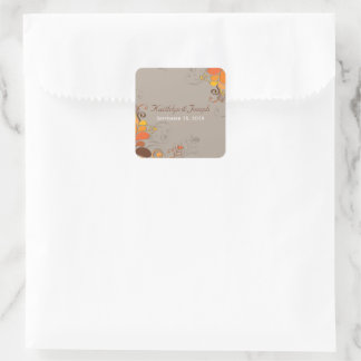 Herbstfall Deko Blumenzwiebeln Wirbel Hochzeit Quadratischer Aufkleber