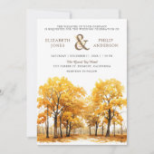 Herbstfall Eichenwälder QR-Code Hochzeit Einladung (Vorderseite)