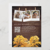 Herbstfall Eichenwälder QR-Code Hochzeit Einladung (Rückseite)