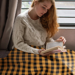 Herbstfall Einfache Orange Buffalo Karo Fleecedecke