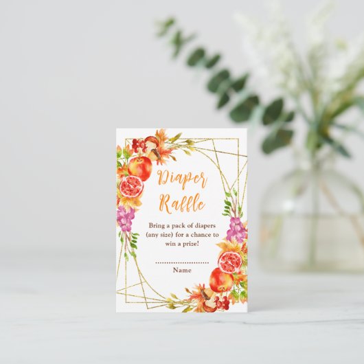 Herbstfall Ernte Baby Dusche Windel Raffel Begleitkarte (Stehend Vorderseite)