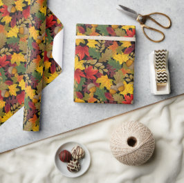 Herbstfall Farbige Blätter Geschenkpapier