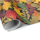 Herbstfall Farbige Blätter Geschenkpapier (Rolleneckpunkt)