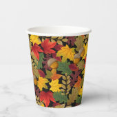 Herbstfall Farbige Blätter Pappbecher (Rückseite)