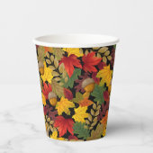 Herbstfall Farbige Blätter Pappbecher (Vorderseite)