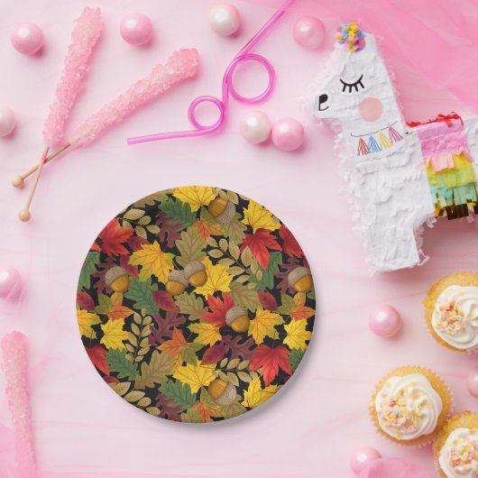 Herbstfall Farbige Blätter Pappteller (Party)