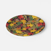 Herbstfall Farbige Blätter Pappteller (Schrägansicht)