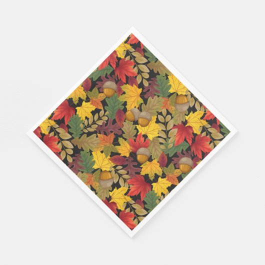 Herbstfall Farbige Blätter Serviette (Ecke)