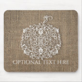Herbstfall Filigree Pumpkin & Burlap Rustikaler Lo Mousepad (Vorne)