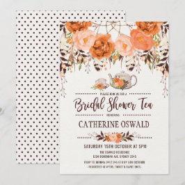 Herbstfall Floral Boho Bridal Party Einladung