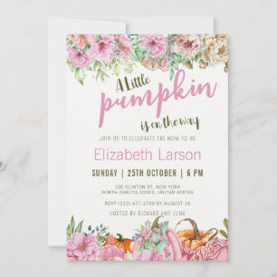 Herbstfall Floral ein wenig Pumpkin Baby Dusche Einladung