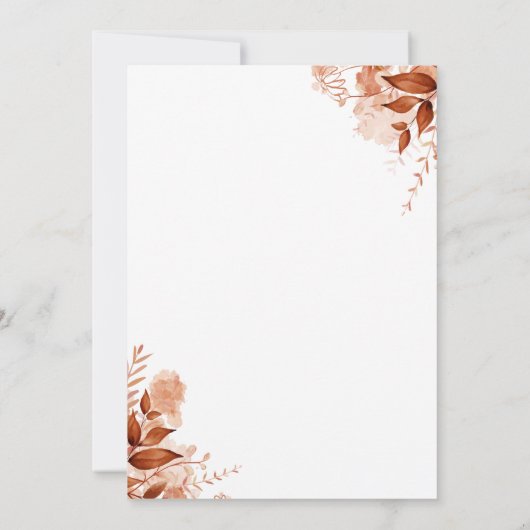 Herbstfall Floral Gold Script Hochzeit Save The Date (Rückseite)