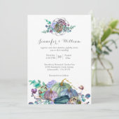 Herbstfall Floral Pumpkin Hochzeit Einladung (Stehend Vorderseite)