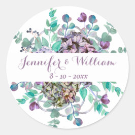 Herbstfall Floral Pumpkin Hochzeit Runder Aufkleber